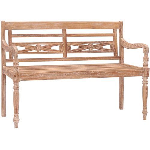 VidaXL Batavia klop 120 cm sprana bela trdna tikovina Slike