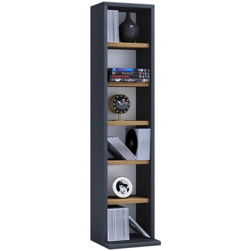 MID.YOU REGAL ZA CD-JE 21/92/20 cm črna, medeni hrast Slike