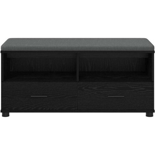  Klupa za hodnik s jastukom Crni hrast 100 x 38 x 46 cm Slike