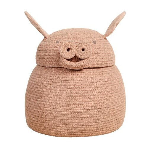 Lorena Canals Svetlo rožnata tekstilna otroška škatla za shranjevanje ø 32x30 cm Peggy the Pig – Cene