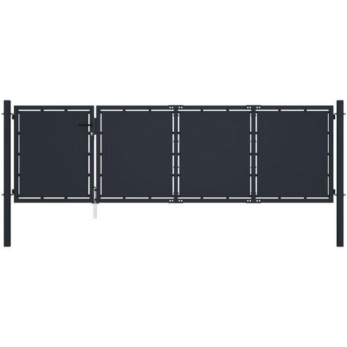 vidaXL Vrtna vrata iz jekla 350x75 cm antracitna, (21040219) Cene