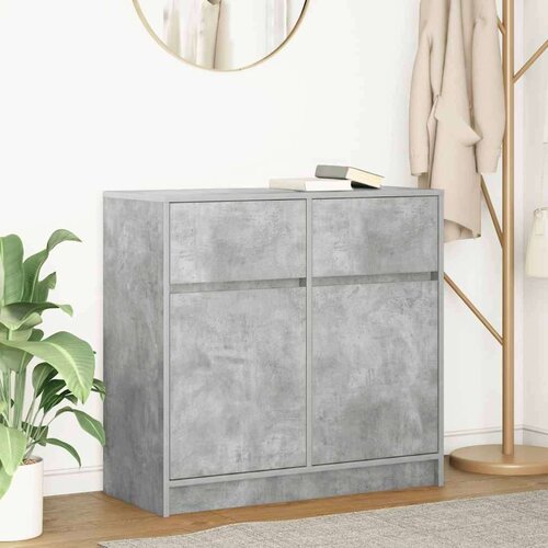 VidaXL Komoda s ladicama beton siva 80x34x76 cm konstruirano drvo Slike