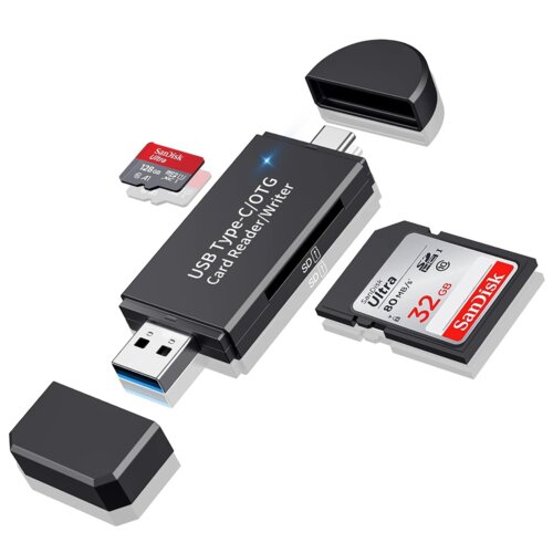 Venisymlis Bralnik kartic USB3.0 - tip C OTG (črna, YC-330), (22105285) Cene