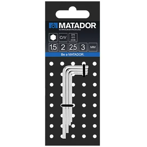 Matador set imbus ključeva (4 -dij., 1,5/2/2,5/3 mm, Unutarnje šesterokutno)