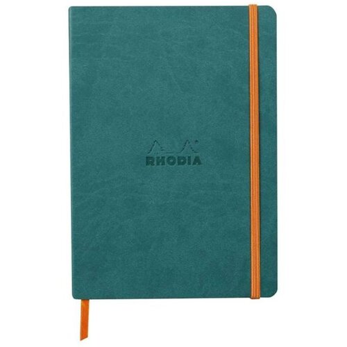  Notes A5, Rhodiarama soft, s gumicom, diktando crte, paun plavi Cene