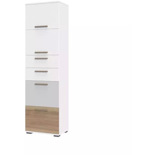 Jela VITRINA ARC F6 (VE BARV)-Bela mat lak/perla siva mat lak/pacifik oreh Slike