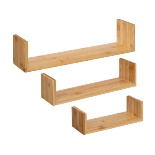 Five zidna polica edge 3/1 22x10x7,7, 32x10x8,5, 42x10x10 cm bambus ( 181330 ) Cene