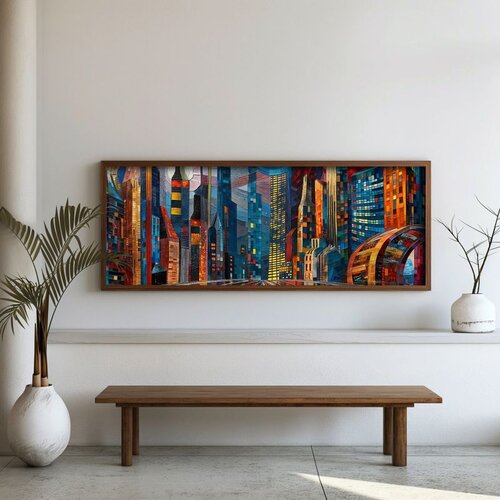 WALLXPERT FAH135-120 Multicolor Decorative Framed MDF Painting Cene