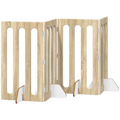  Preklopna ogradica za kućne ljubimce 4 pcs Sonoma hrast Slike