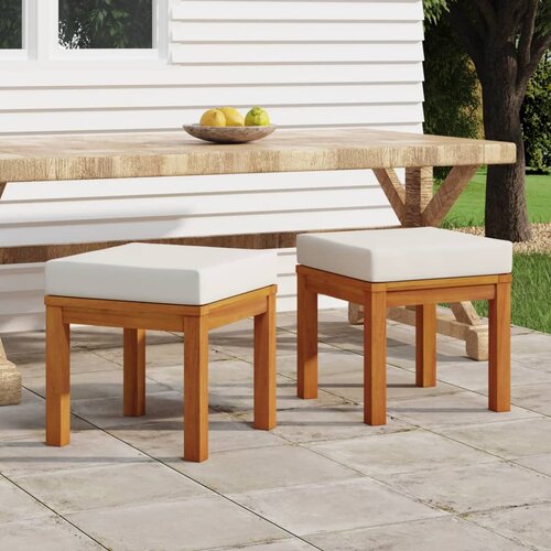 VidaXL Vrtni stolčki z blazinami 2 kosa 40x40x42 cm trden akacijev les Slike
