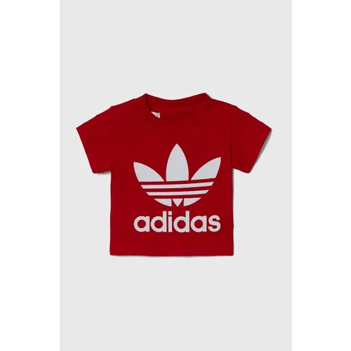 Adidas Otroška bombažna majica rdeča barva