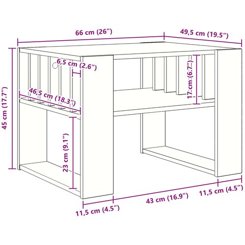  Kava Stol Crni hrast 66 x 49,5 x 45 cm Konstruirano drvo Slike