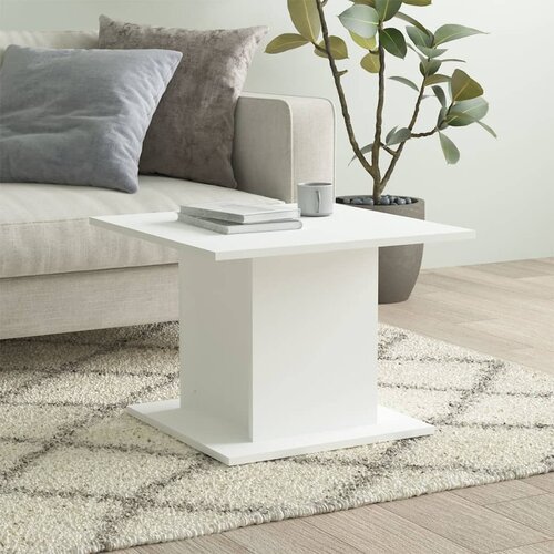 vidaXL Klubska mizica bela 55,5x55,5x40 cm iverna plošča Cene