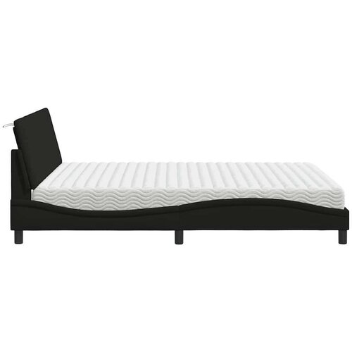 VidaXL Krevet s madracem crni 160x200 cm od tkanine Slike