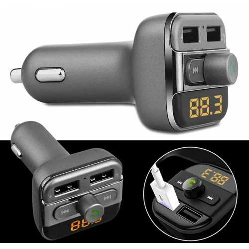  BT20 Bluetooth FM Transmitter + Dual USB auto punjač sivi i crni
