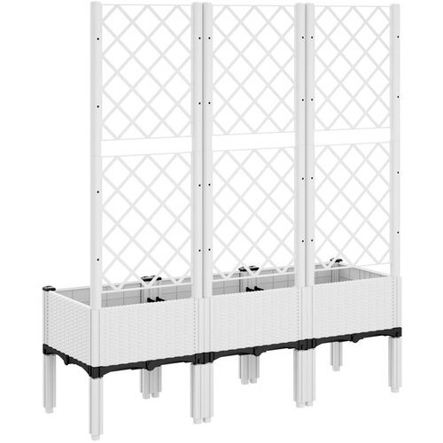  Vrtna sadilica s re&amp;scaron;etkom bijela 120 x 40 x 142 cm PP Slike
