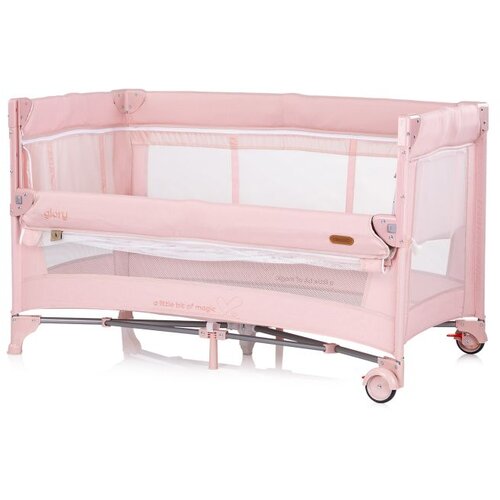 Chipolino putni krevetić s bočnom stranicom i sklapanjem jednom rukom Glory Pink Marshmalllow Slike