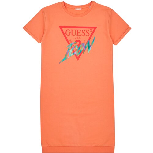 Guess ROLLED UP SLEEVES TERRY DRESS Narančasta Cijene