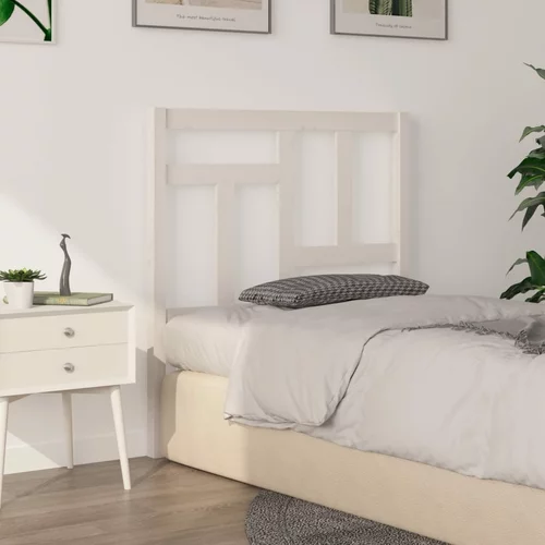  Uzglavlje za krevet bijelo 80,5x4x100 cm od masivne borovine