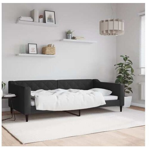 VidaXL Raztegljiva postelja črna 100x200 cm blago Slike