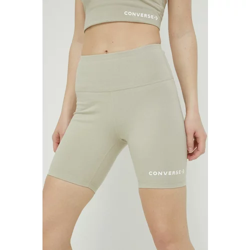 Converse Kratke hlače za žene, boja: bež, s tiskom, visoki struk, 10024539.A02-BEACHSTONE