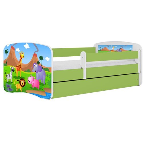 HAPPYKIDS Dječji krevet Dreamy safari 180x80 sa madracem bez ladice Zelena Cene