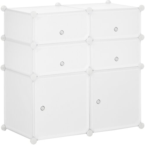 HOMCOM garderobna omara za garderobo modularna polica iz plastike 75×37×73cm bela, (20746066) Cene