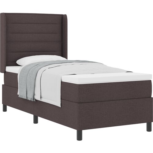vidaXL Box Spring Postelja z Blazino Temno Rjava 90x200 cm Tkanina, (22050245) Cene