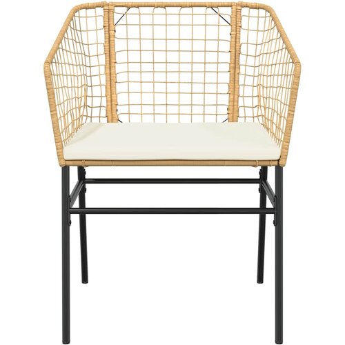  7-dijelni vrtni blagovaonski set s jastucima poliratan i staklo Smeđa 200 x 100 x 74 cm Slike