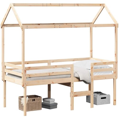  Visoki krevet s krovom 90 x 190 cm od masivne borovine Slike