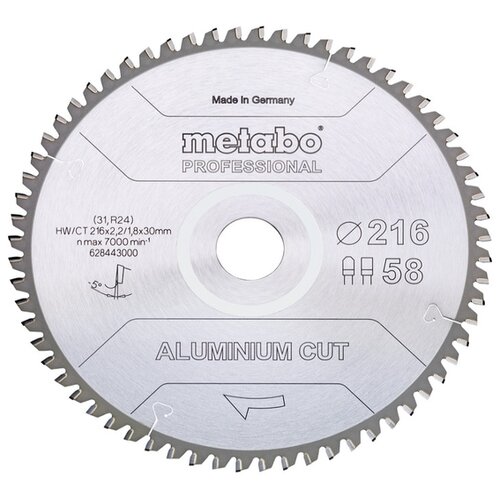 Metabo MET 628443000 list testere za cirkular za aluminijum, 216mm, 58 zuba Cene