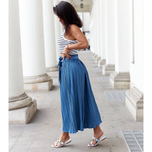 Gemre Blue wide pleated pants Artemio Slike