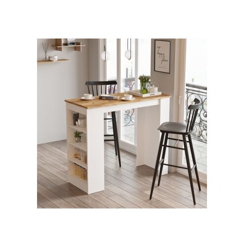 Woody Fashion Barski sto 120x101.8x51.6cm Bež-Bijeli Cene