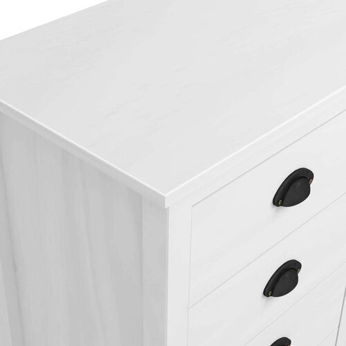 VidaXL komoda hill range bijela 130 x 40 x 80 cm od masivne borovine Slike