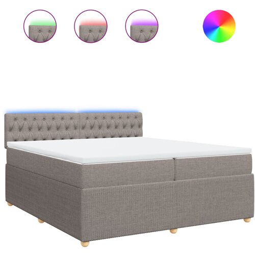VidaXL Box spring postelja z vzmetnico taupe 200x200 cm blago, (21307839) Slike