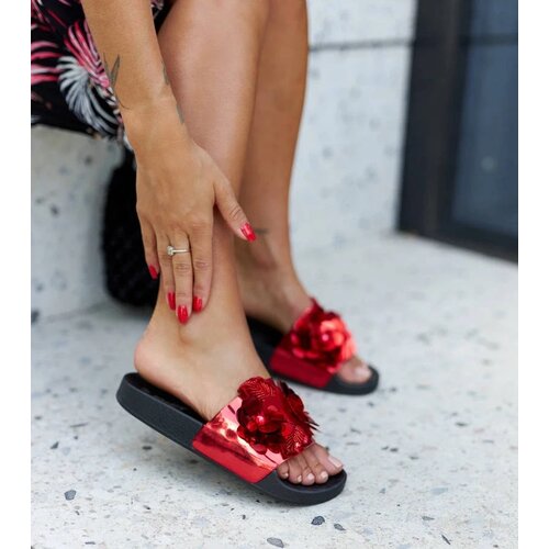 D/CEO Gemre Red flip-flops with decorative upper Caggio Slike