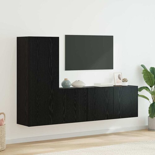 TV zidna jedinica Zidne 5 pcs Crni hrast Konstruirano drvo Cene