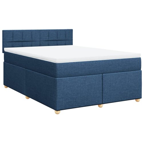 vidaXL Box spring postelja z vzmetnico modra 140x190 cm blago, (21304792) Cene