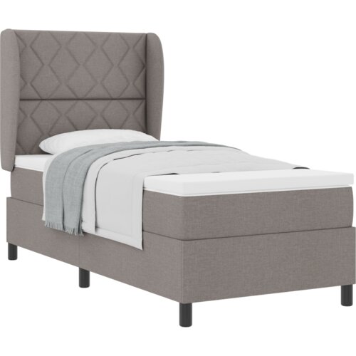 Box Spring Krevet s Madracem u Taupe boji 100x200 cm Tkanina Slike