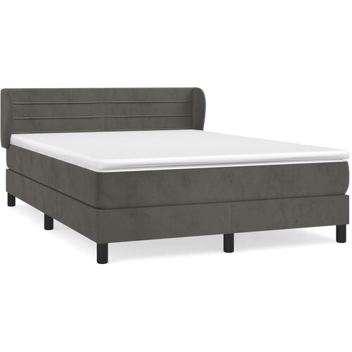 VidaXL Box spring postelja z vzmetnico temno siva 160x200 cm žamet, (20899054) Slike