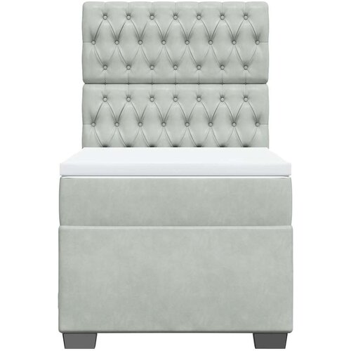 Box spring krevet s madracem svjetlosivi 90x190 cm bar&amp;scaron;unasti Slike