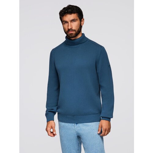 Ombre Men&amp;#039;s sweater with a &amp;quot;v-neck&amp;quot; neckline with a shirt collar - black Slike