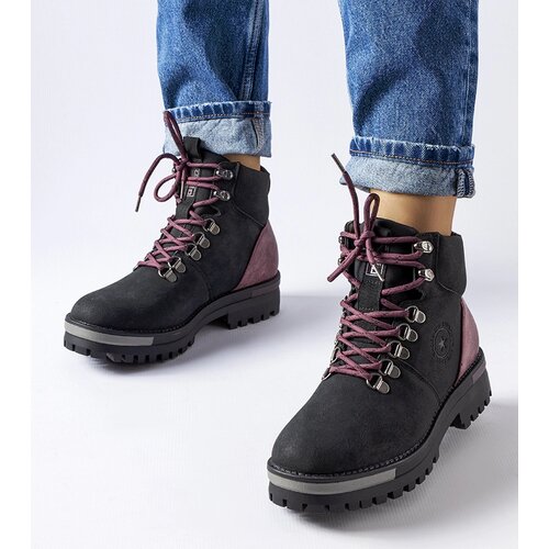 Big Star Black and Burgundy Hiking Boots Cene