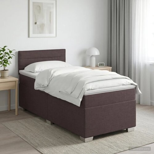  Boxspring krevet s madracem Tamno smeđa 100 x 200 cm Tkanina - Tamno smeđa 100 x 200 cm Dizajn linija Cene