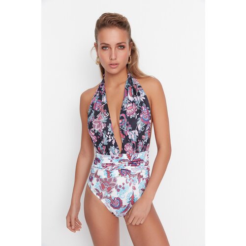 Trendyol Ženski jednodijelni kupaći kostim Waist Button Detailed Cijene