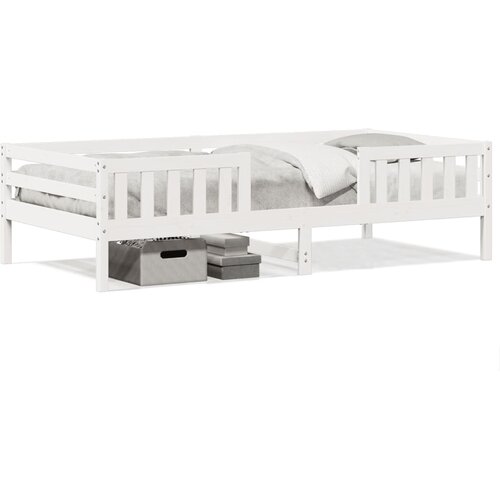VidaXL Okvir za krevet bijeli 90 x 200 cm od masivne borovine Slike