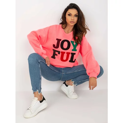 Fashion Hunters Fluorine pink women's patched hoodie
