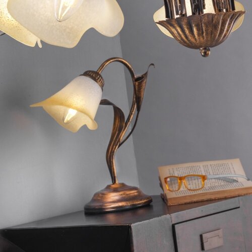 ONLI - Stona lampa LUCREZIA 1xE14/6W/230V bronzana Slike