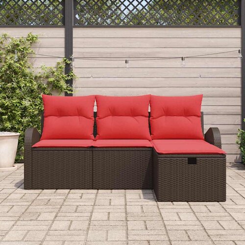  Sjedeća garnitura za vrt 4 kom. poliratan 179 x 117 x 85 cm Slike