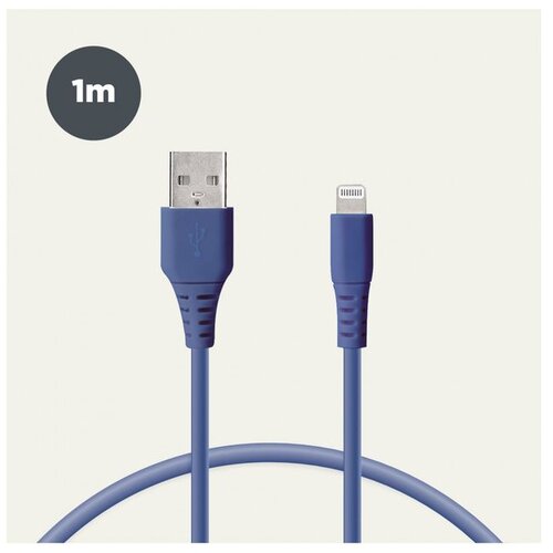 Ksix kabel za prijenos podataka, Soft, USB-A na lightning, 1.0m, plavi Cene